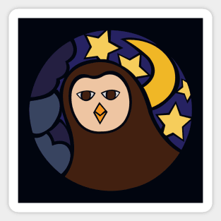 Owl in the night mosaic (Full size) Sticker